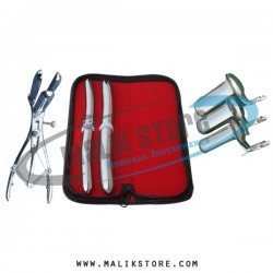 Hegar uterine dilator set 2 pieces 13-14, 17-18, mathieu speculum, collin 3pcs